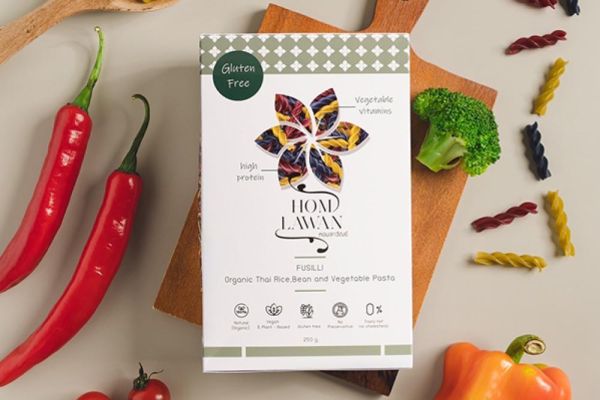 HOM LAWAN FUSILLI Organic Thai Rice.Bean and Vegetable Pasta